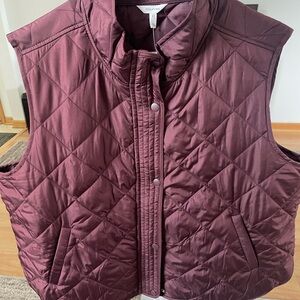 Maurices Burgundy Quilted Vest.